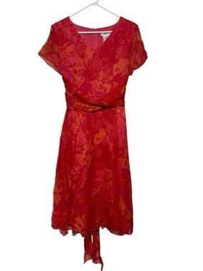 Coldwater Creek 100% Silk Midi Dress Size 8 Wedding Guest Special Occasion
